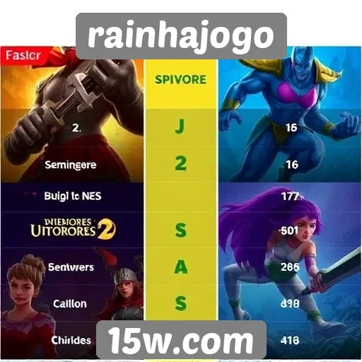 Comparação de jogos populares disponíveis no rainhajogo